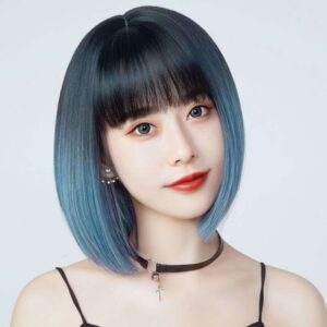Blue Bob Wig